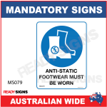 MANDATORY SIGN - MS079 - ANTI-STATIC FOOTWEAR MUST BE WORN